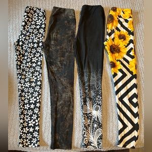LuLaRoe Kid’s Leggings Size L/XL (Lot of 4) Black & White